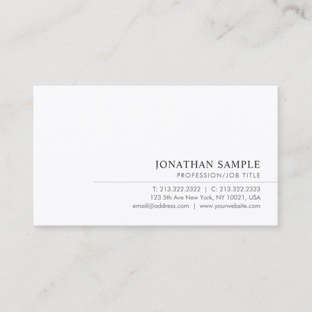 Modern Elegant Minimal Template Signature UV Gloss Business Card (Front)