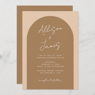 Modern Elegant Minimalist Arch Wedding Invitation