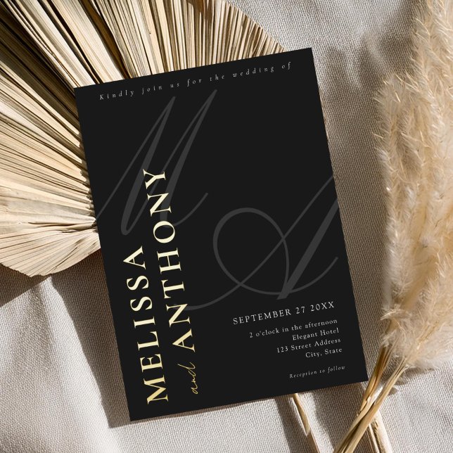 Modern Elegant Minimalist Black and Gold Wedding (Creator Uploaded)