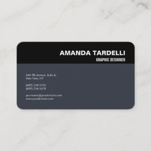 Modern Elegant Minimalist Black Blue Grey Business Card
