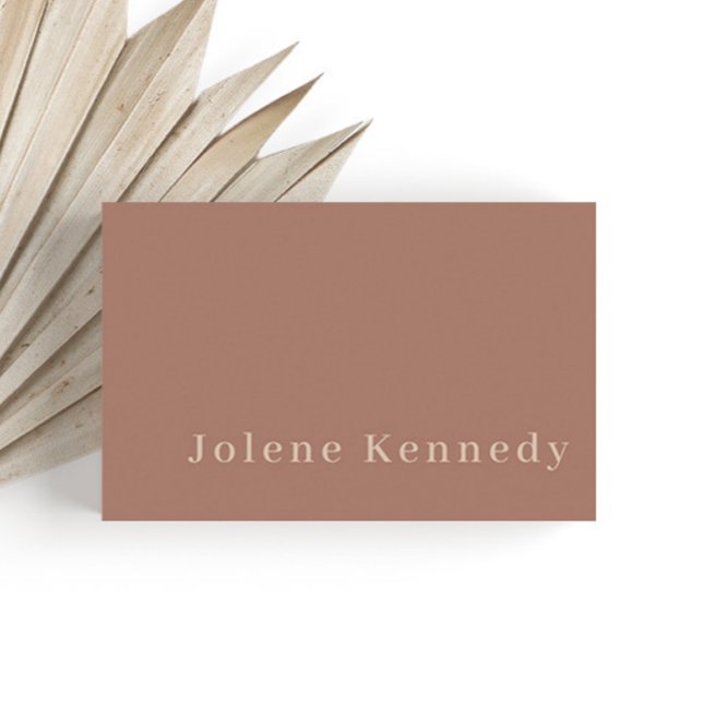 Modern Elegant Minimalist Brown Professional Business Card (Creator Uploaded)