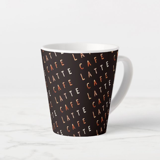 Modern Elegant Minimalist Caffe Latte Typography L Mug (Right Angle)