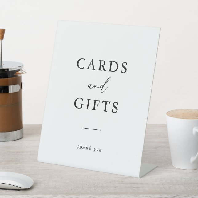 Modern Elegant Minimalist Cards & Gifts Pedestal Sign (In SItu)