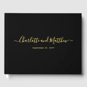 Modern Elegant Minimalist Chic Personalize Wedding Guest Book
