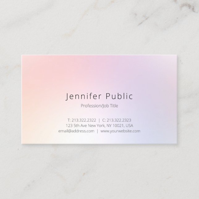 Modern Elegant Minimalist Colourful Template Simpl Business Card (Front)
