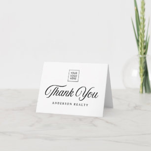 Modern Elegant Minimalist Custom Business Logo Thank You Card