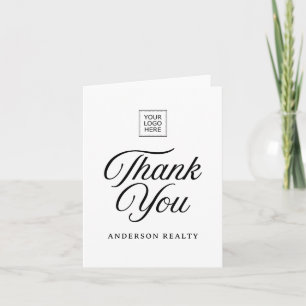 Modern Elegant Minimalist Custom Business Logo Thank You Card