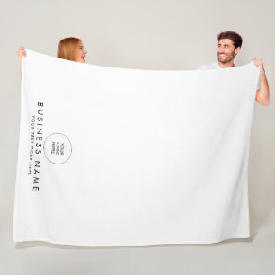Modern Elegant Minimalist Custom Logo Here Large Fleece Blanket