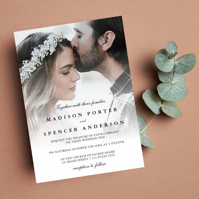 Modern Elegant Minimalist Custom Photo Wedding Invitation (Creator Uploaded)