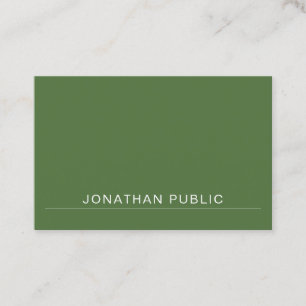 Modern Elegant Minimalist Design Green Trendy Business Card