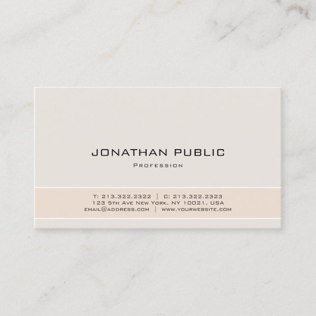 Modern Elegant Minimalist Design Harmony Colours Business Card (Front)