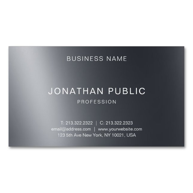 Modern Elegant Minimalist Design Professional Magnetic Business Card (Front)