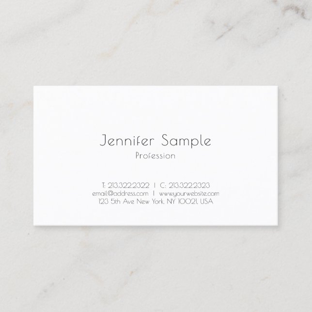 Modern Elegant Minimalist Design Template Trendy Business Card (Front)