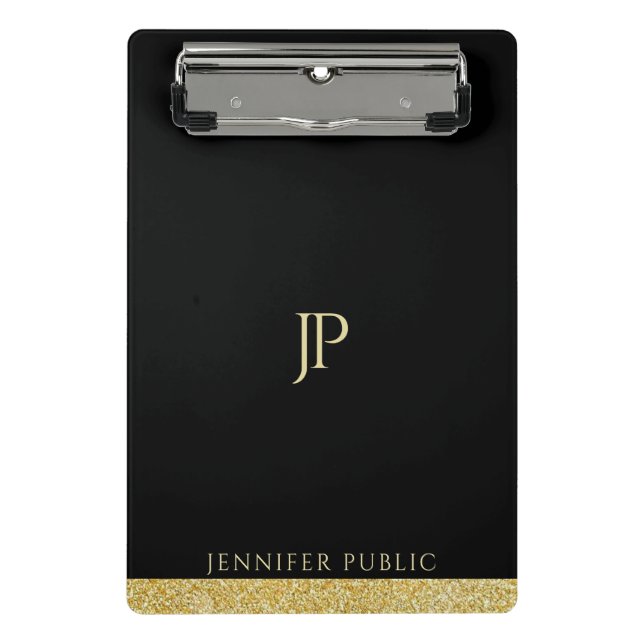 Modern Elegant Minimalist Design Trendy Monogram Mini Clipboard (Front)