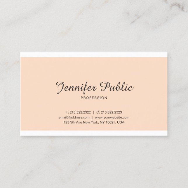 Modern Elegant Minimalist Design Trendy Plain Luxe Business Card (Front)