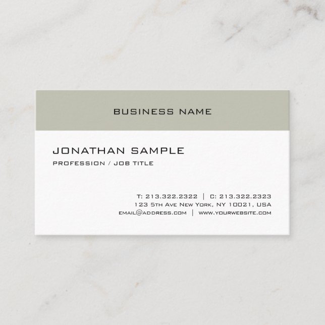 Modern Elegant Minimalist Design Trendy Template Business Card (Front)