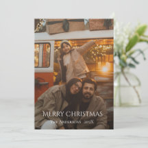 Modern Elegant Minimalist Family Christmas Photo