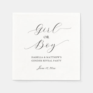 Modern Elegant Minimalist Gender Reveal Party Napkin