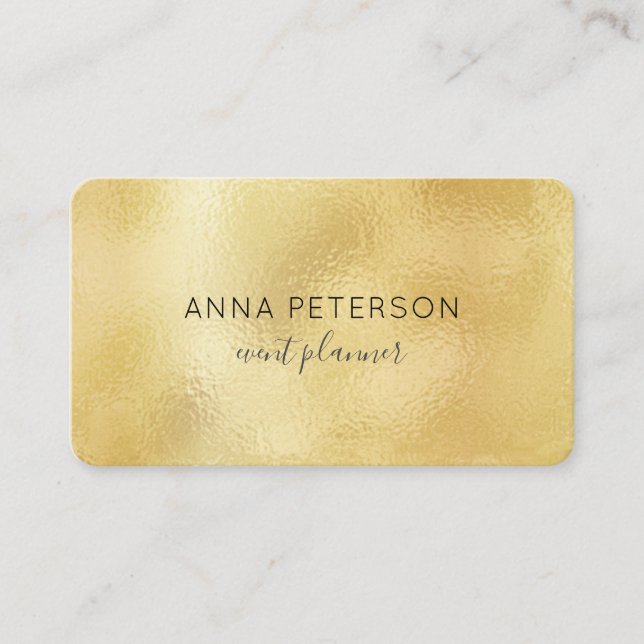 Modern Elegant Minimalist Gold Foil Business Card (Front)
