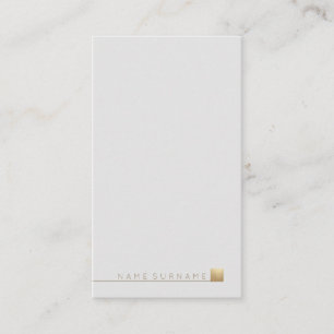Modern Elegant Minimalist Gold Light Grey Vertical Business Card