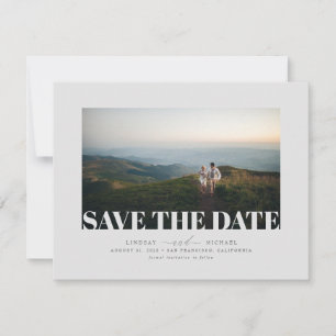 Modern Elegant Minimalist Grey Save the Date Photo