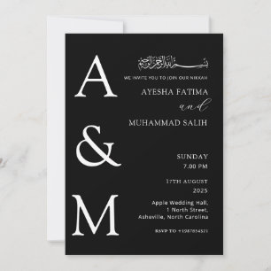 Modern Elegant Minimalist Islamic Nikkah Wedding Invitation