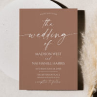 Modern Elegant Minimalist Mocha Mousse Wedding