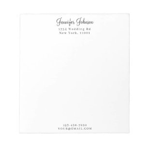 Modern Elegant Minimalist Personalised  Notepad