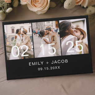 Modern Elegant Minimalist Photo Chic Wedding Guest Book