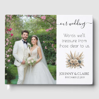 Modern Elegant Minimalist Photo Wedding Guest Book
