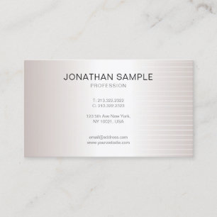 Modern Elegant Minimalist Plain Faux Silver Luxury Business Card