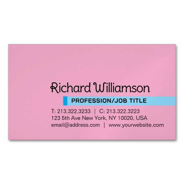 Modern Elegant Minimalist Professional Custom Magnetic Business Card (Front)