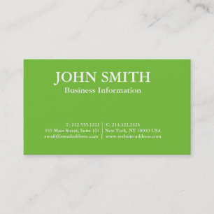 Modern Elegant Minimalist Professional Lime Green Business Card