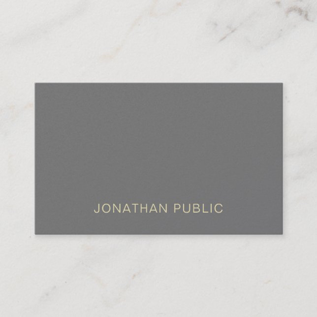 Modern Elegant Minimalist Professional Luxury Top Business Card (Front)