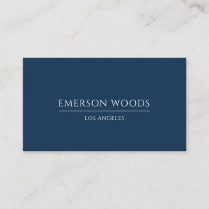 Modern Elegant Minimalist Professional Navy Blue Business Card