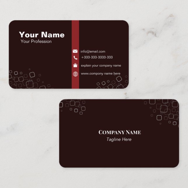 Modern Elegant Minimalist Professional Plain Busin Business Card (Front/Back)