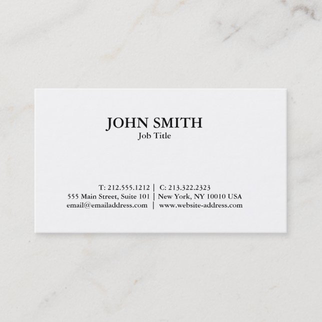 Modern Elegant Minimalist Professional Plain Business Card (Front)