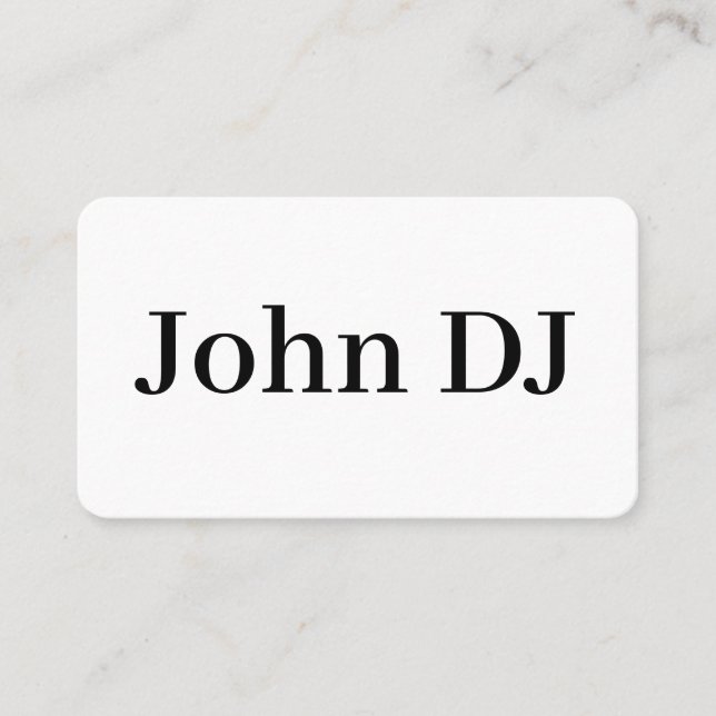 Modern Elegant Minimalist Professional Plain DJ Business Card (Front)