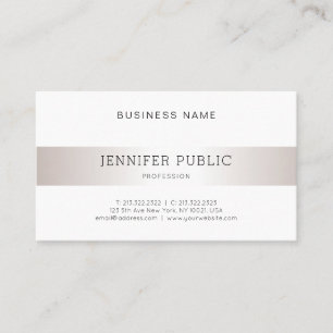 Modern Elegant Minimalist Professional Silver Chic Business Card