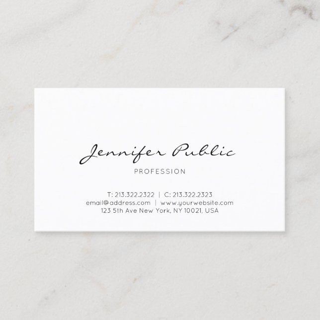 Modern Elegant Minimalist Professional Simple Business Card (Front)