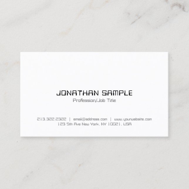 Modern Elegant Minimalist Professional Template Business Card (Front)