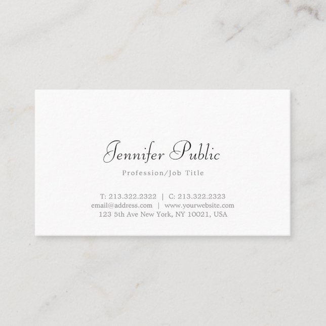 Modern Elegant Minimalist Professional Template Business Card (Front)