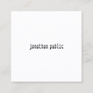 Modern Elegant Minimalist Professional Template Square Business Card