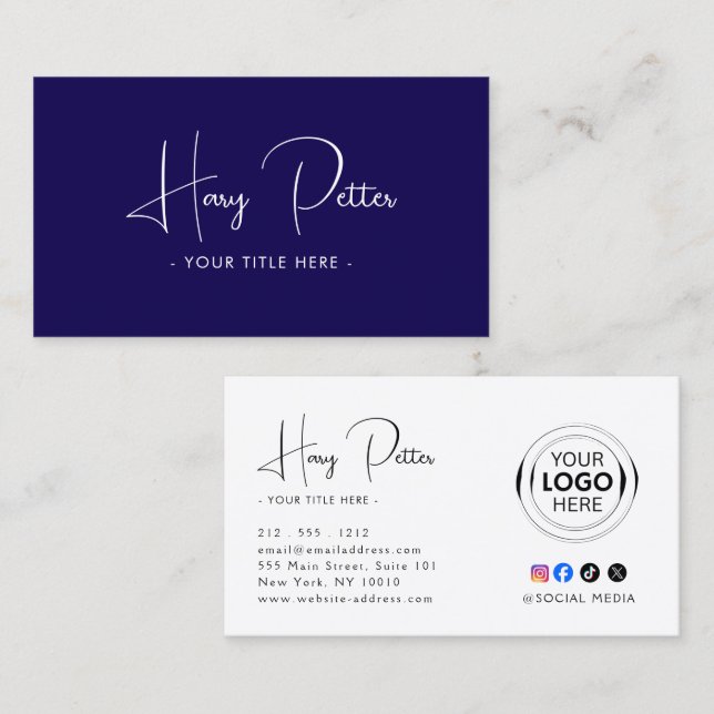 Modern Elegant Minimalist QR Code Business Card (Front/Back)