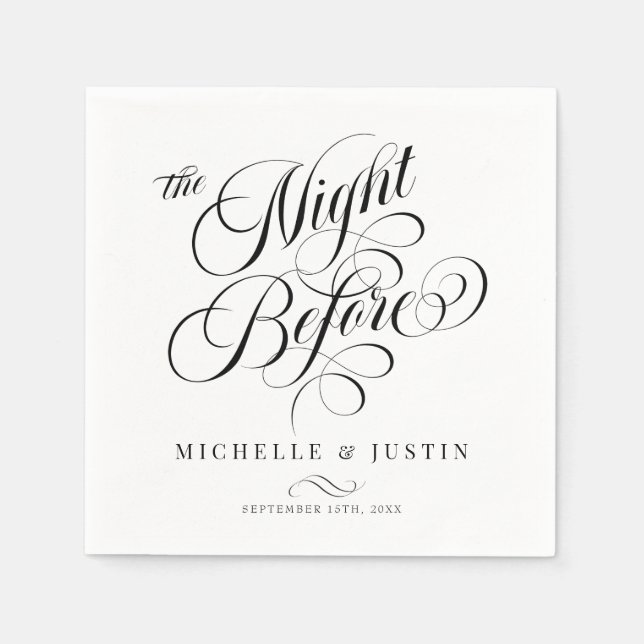  Modern Elegant Minimalist Rehearsal Dinner  Napkin (Front)