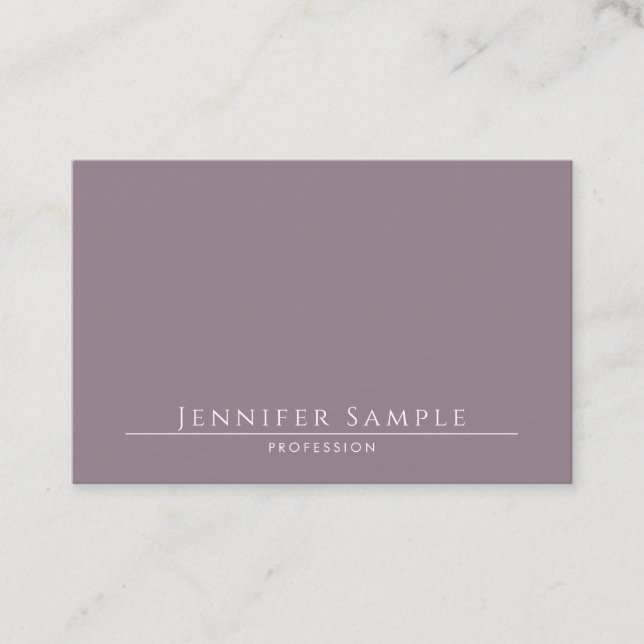 Modern Elegant Minimalist Salon Luxury Plain Business Card (Front)