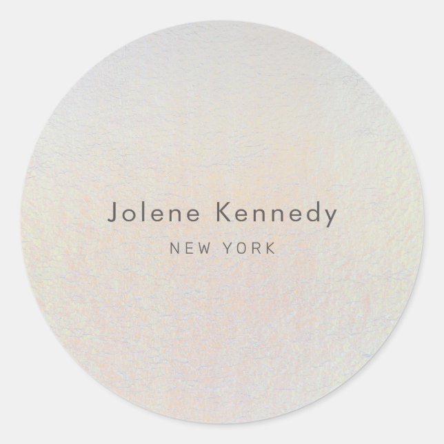 Modern Elegant Minimalist Silver Gold Texture Classic Round Sticker (Front)