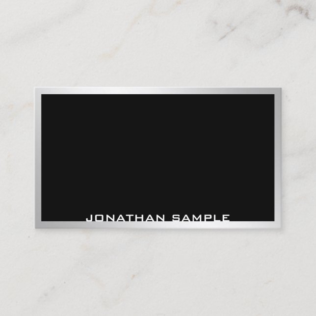 Modern Elegant Minimalist Silver Professional Business Card (Front)