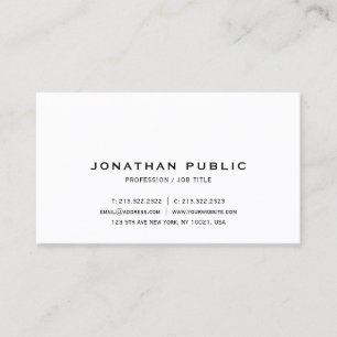 Modern Elegant Minimalist Simple Custom Your Text Business Card