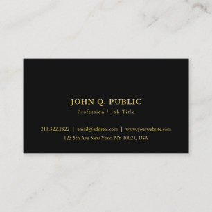 Modern Elegant Minimalist Simple Template Black Business Card